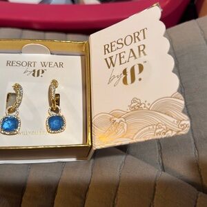Elegant Blue and Gold Drop Earrings The Rosemary Drops